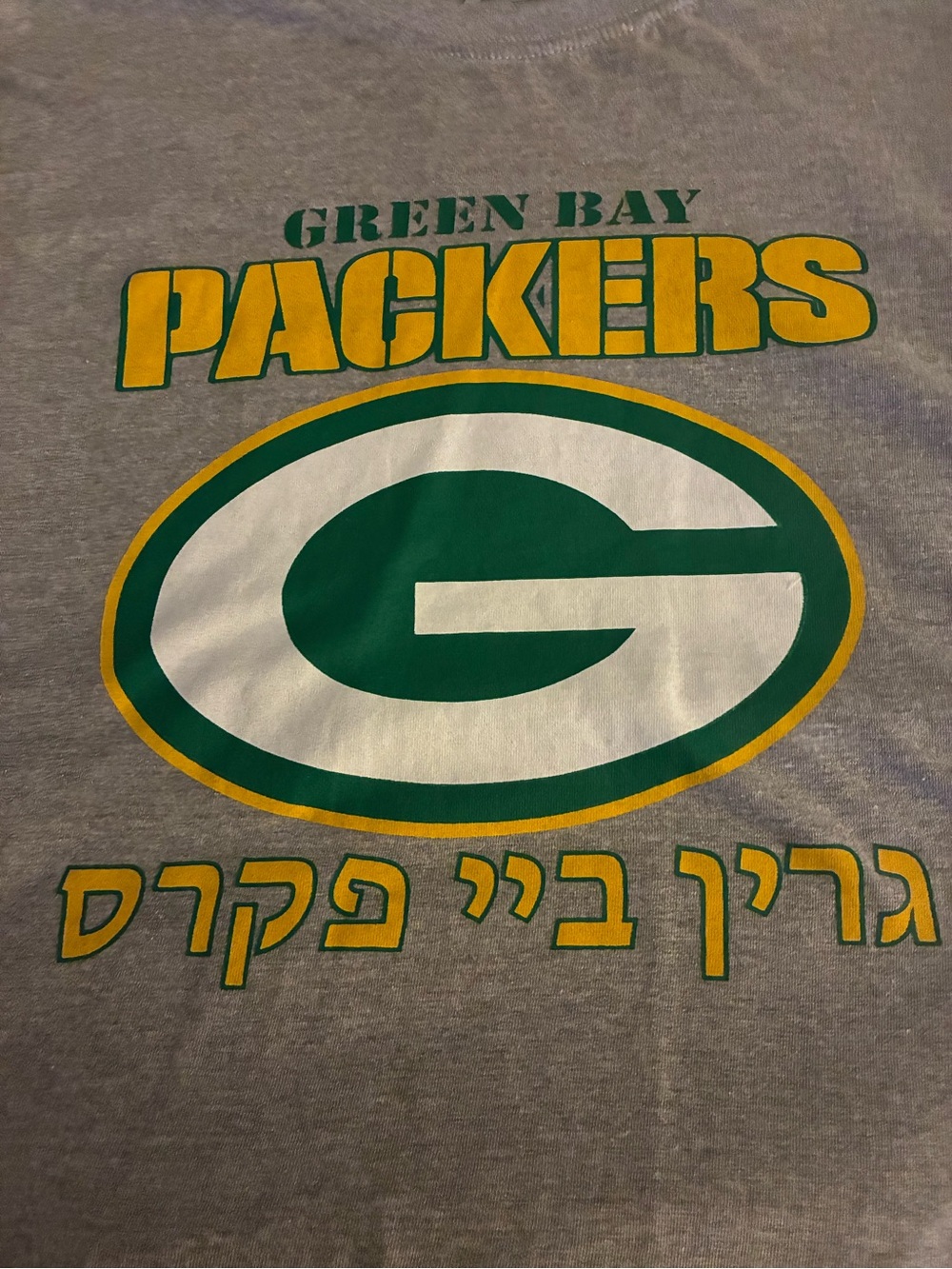 Pre-owned Men’s XL Green Bay Packer Gray Short Sleeve Logo Tee 100% cotton